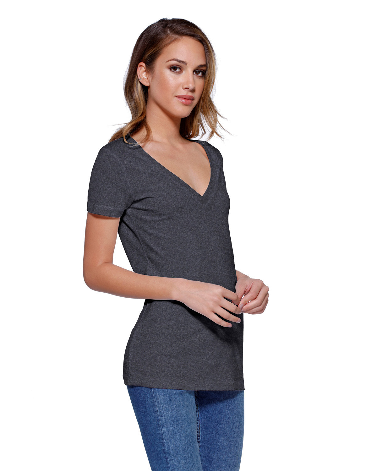StarTee Ladies' CVC V-Neck T-Shirt StarTee