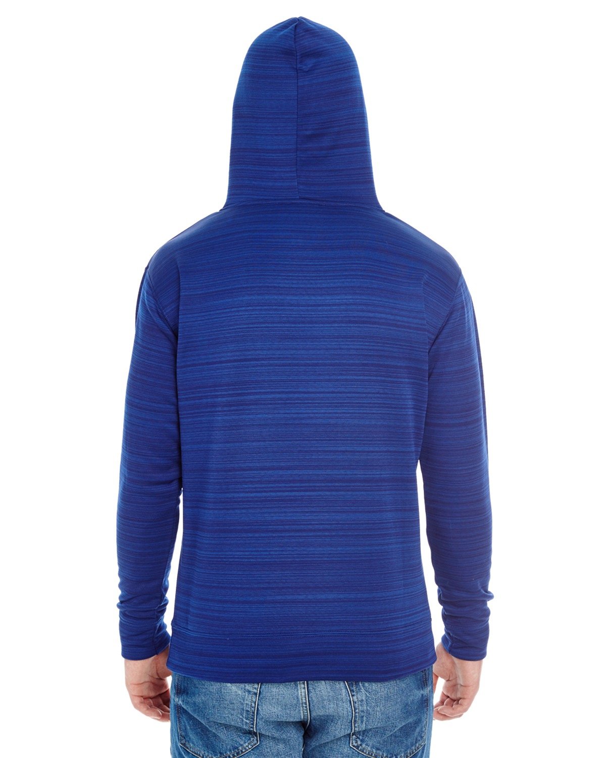 J America Adult Odyssey Striped Poly Fleece Pullover Hood J. America