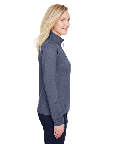 UltraClub Ladies' Navigator Heather Performance Full-Zip