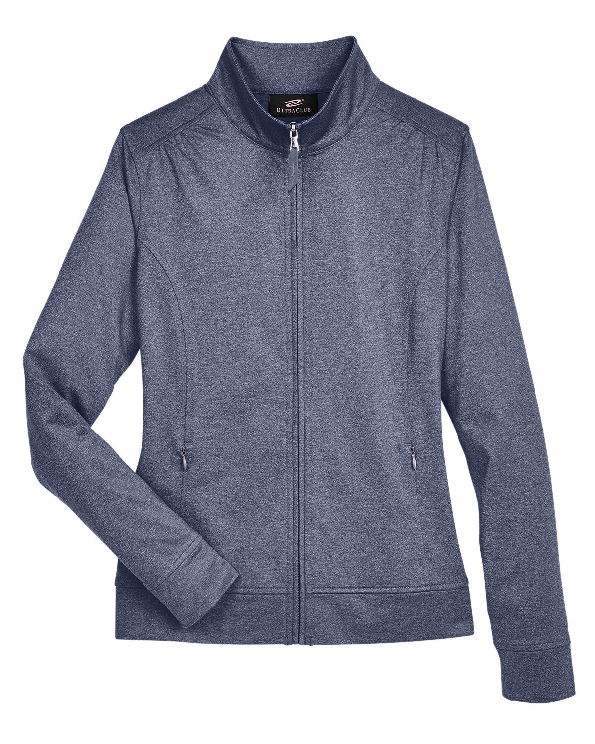 UltraClub Ladies' Navigator Heather Performance Full-Zip UltraClub