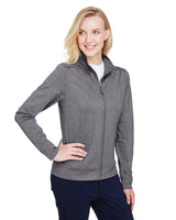 UltraClub Ladies' Navigator Heather Performance Full-Zip UltraClub