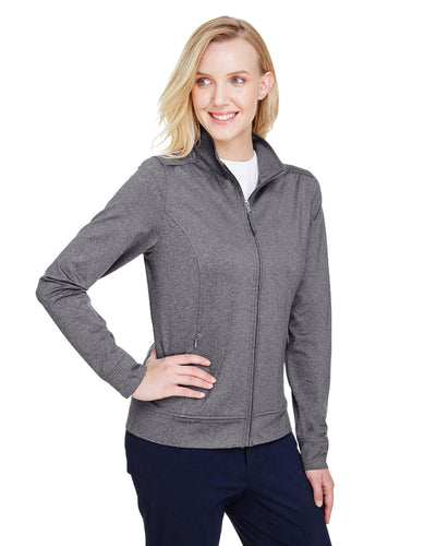 UltraClub Ladies' Navigator Heather Performance Full-Zip