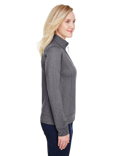 UltraClub Ladies' Navigator Heather Performance Full-Zip