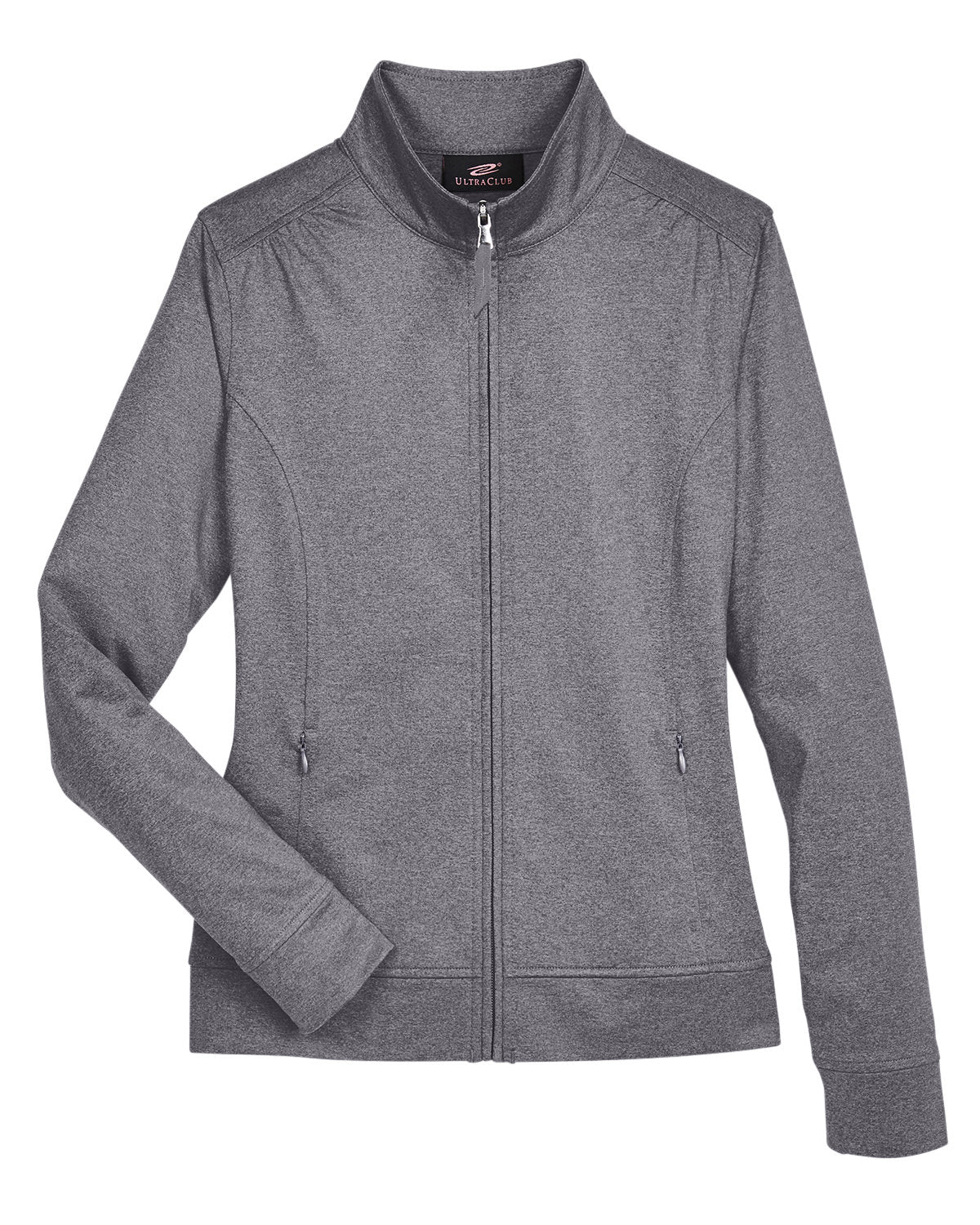 UltraClub Ladies' Navigator Heather Performance Full-Zip UltraClub
