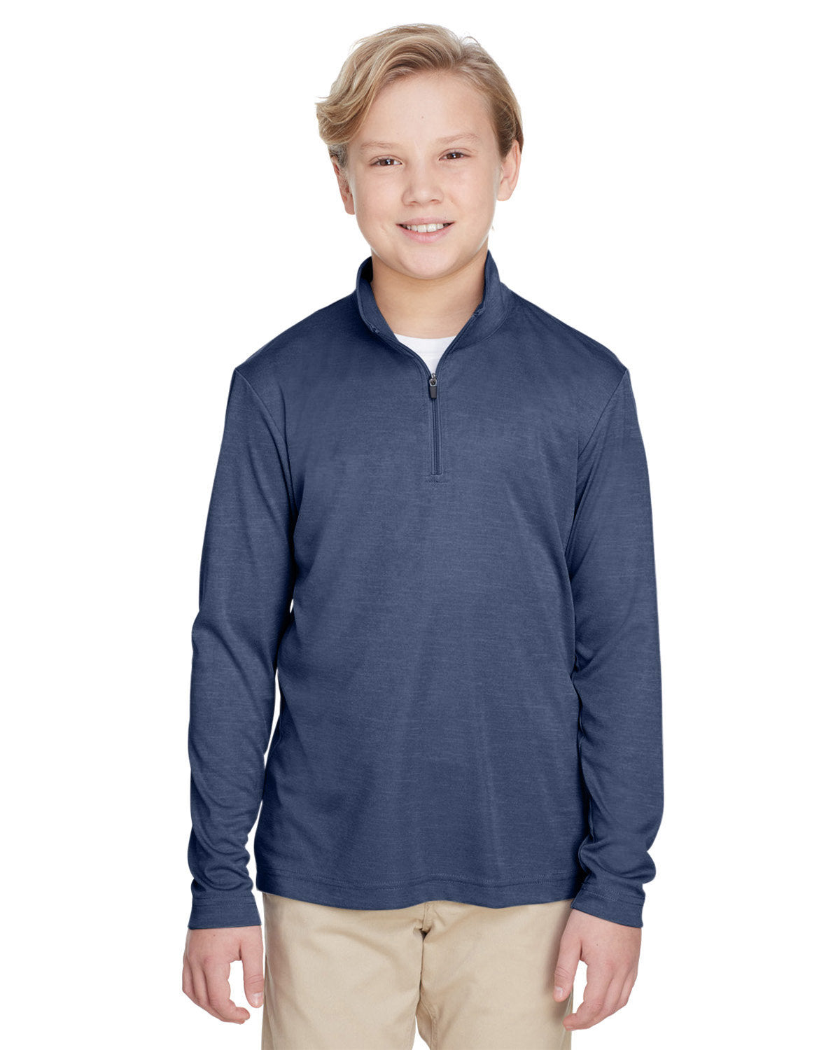 Team 365 Youth Zone Sonic Heather Performance Quarter-Zip Team 365