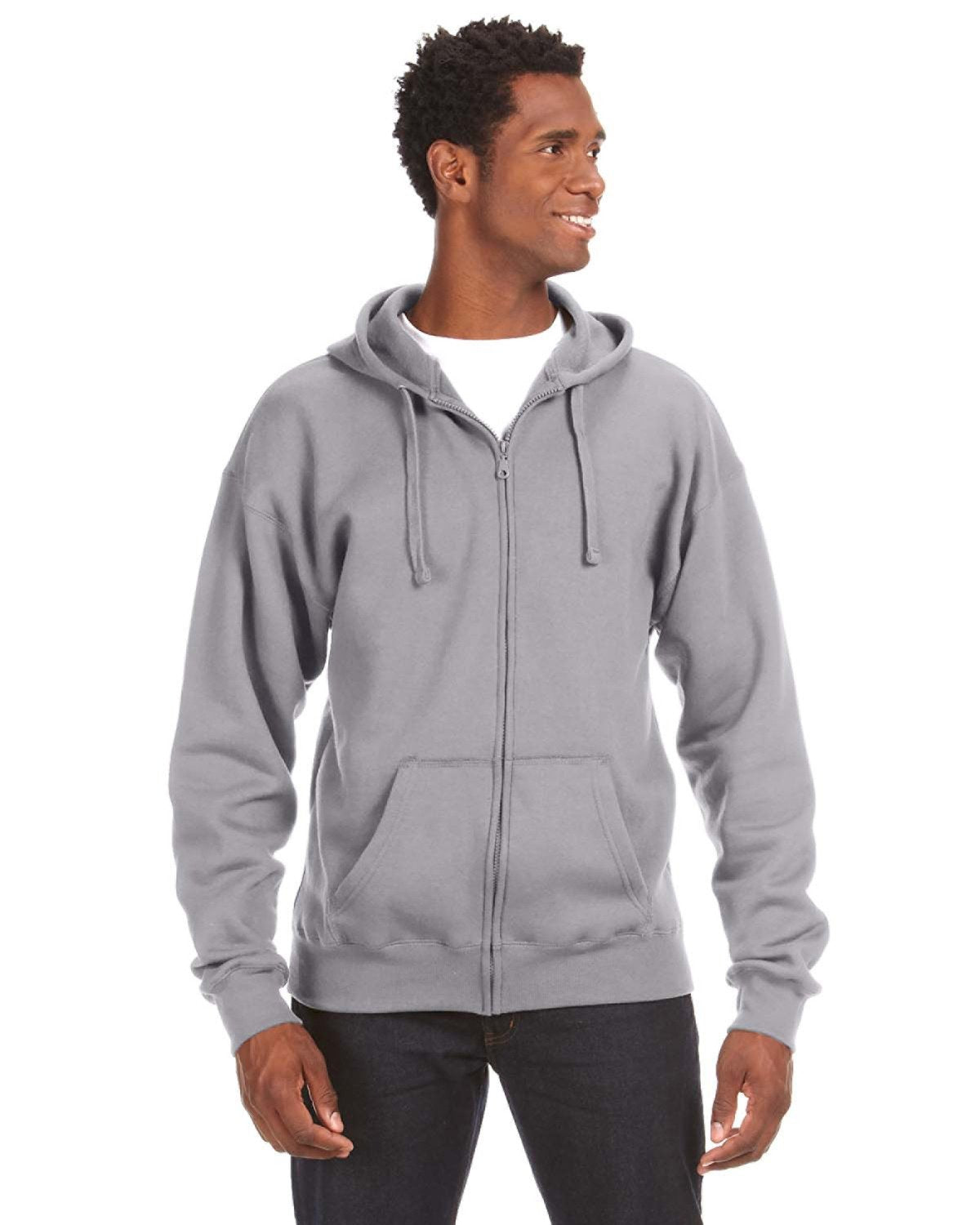 J America Adult Premium Full-Zip Fleece Hooded Sweatshirt J America