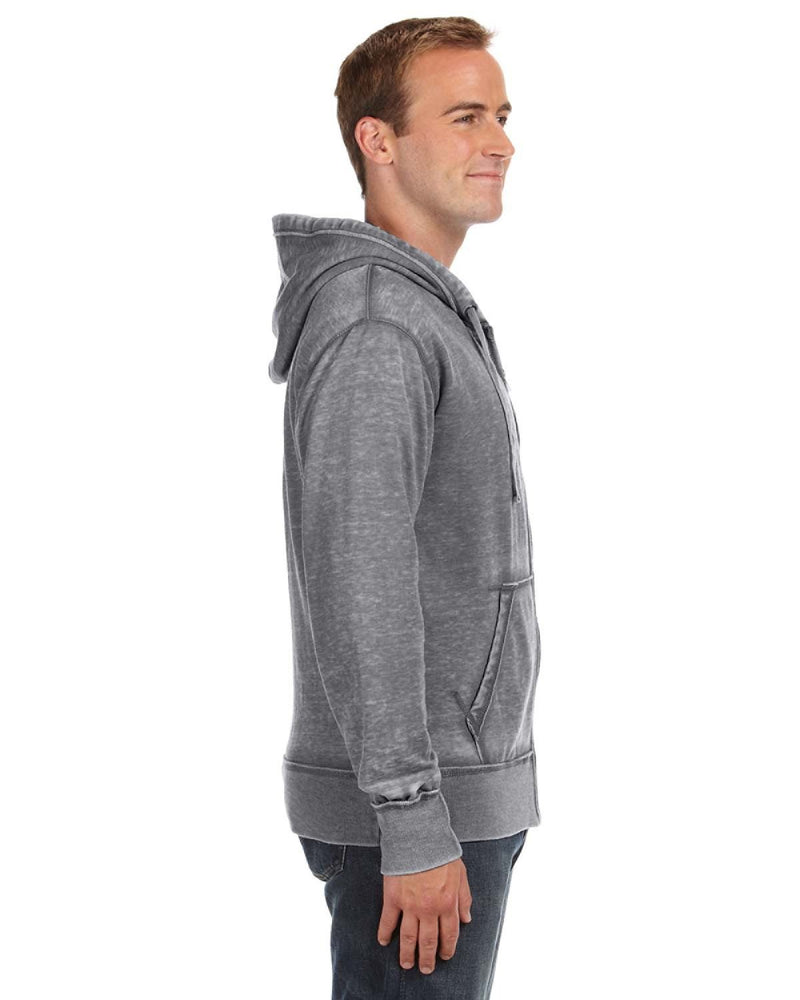 J America Adult Vintage Zen Full-Zip Fleece Hooded Sweatshirt