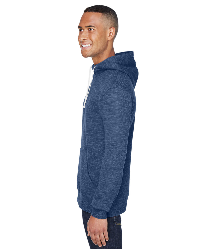 J America Adult Melange Fleece Pullover Hooded Sweatshirt