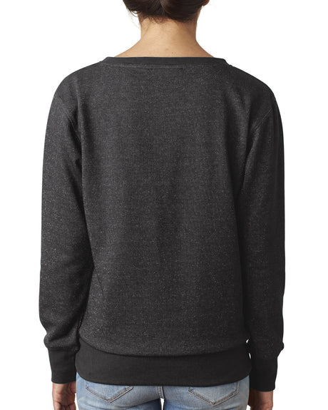 J America Ladies' Glitter French Terry Crew J. America
