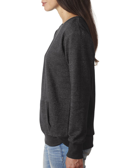 J America Ladies' Glitter French Terry Crew J. America