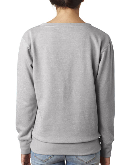 J America Ladies' Glitter French Terry Crew J. America