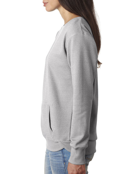 J America Ladies' Glitter French Terry Crew J. America