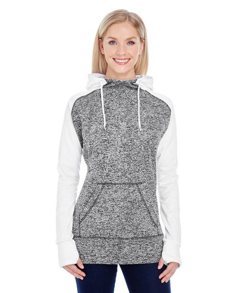 J America Ladies' Colorblock Cosmic Hooded Sweatshirt J. America