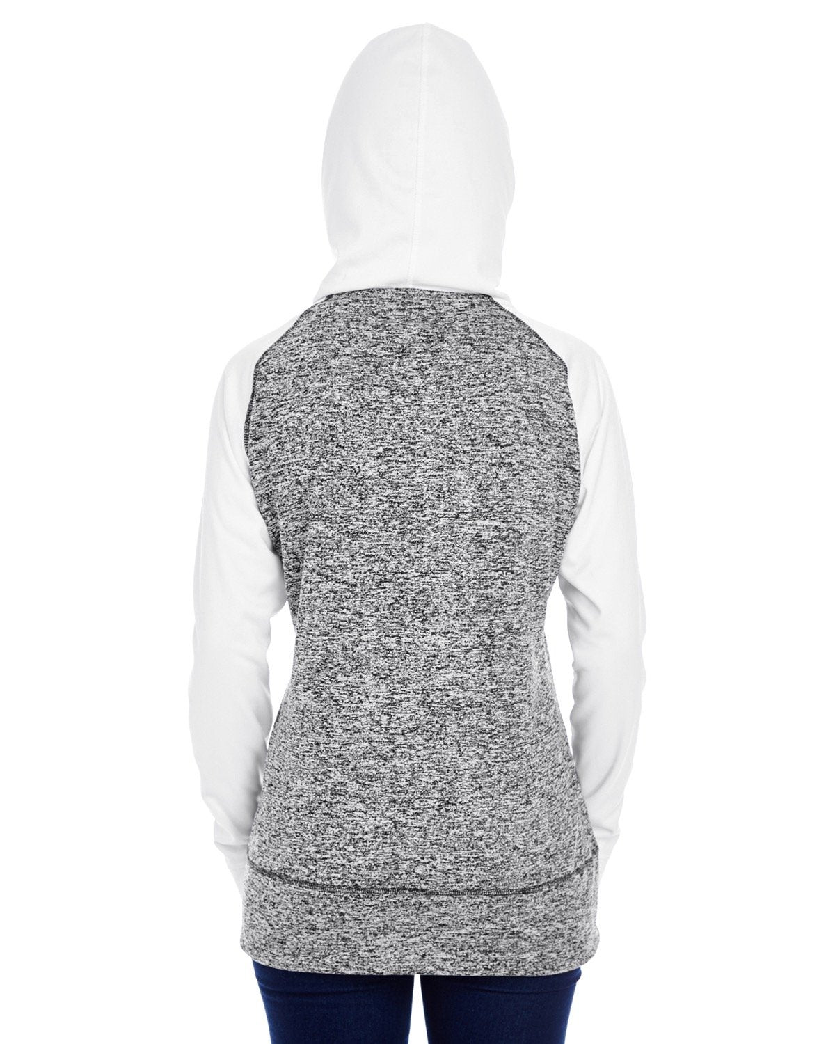 J America Ladies' Colorblock Cosmic Hooded Sweatshirt J. America