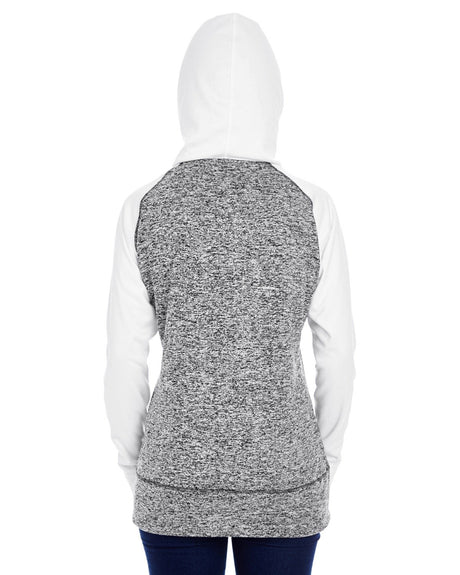 J America Ladies' Colorblock Cosmic Hooded Sweatshirt J. America