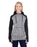 J America Ladies' Colorblock Cosmic Hooded Sweatshirt J. America