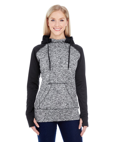 J America Ladies' Colorblock Cosmic Hooded Sweatshirt J. America