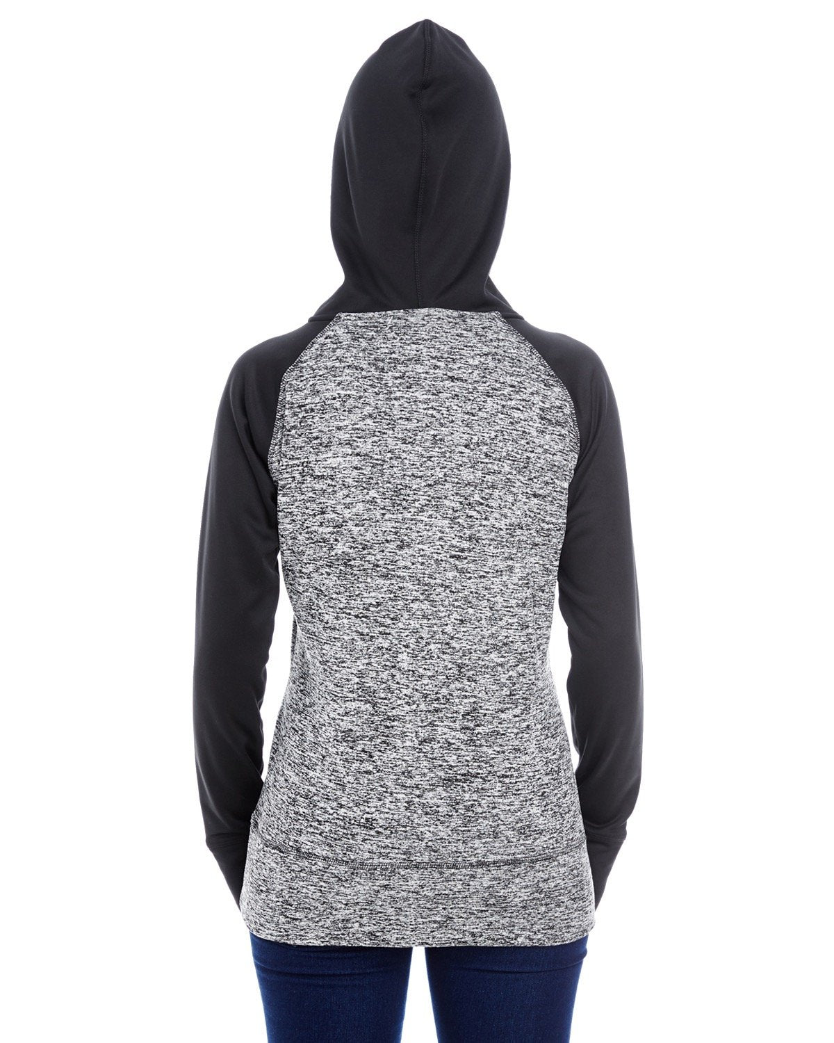 J America Ladies' Colorblock Cosmic Hooded Sweatshirt J. America