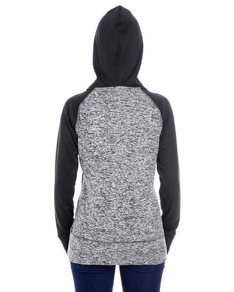 J America Ladies' Colorblock Cosmic Hooded Sweatshirt J. America