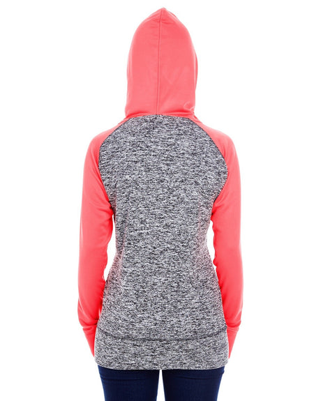 J America Ladies' Colorblock Cosmic Hooded Sweatshirt J. America