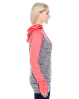 J America Ladies' Colorblock Cosmic Hooded Sweatshirt J. America