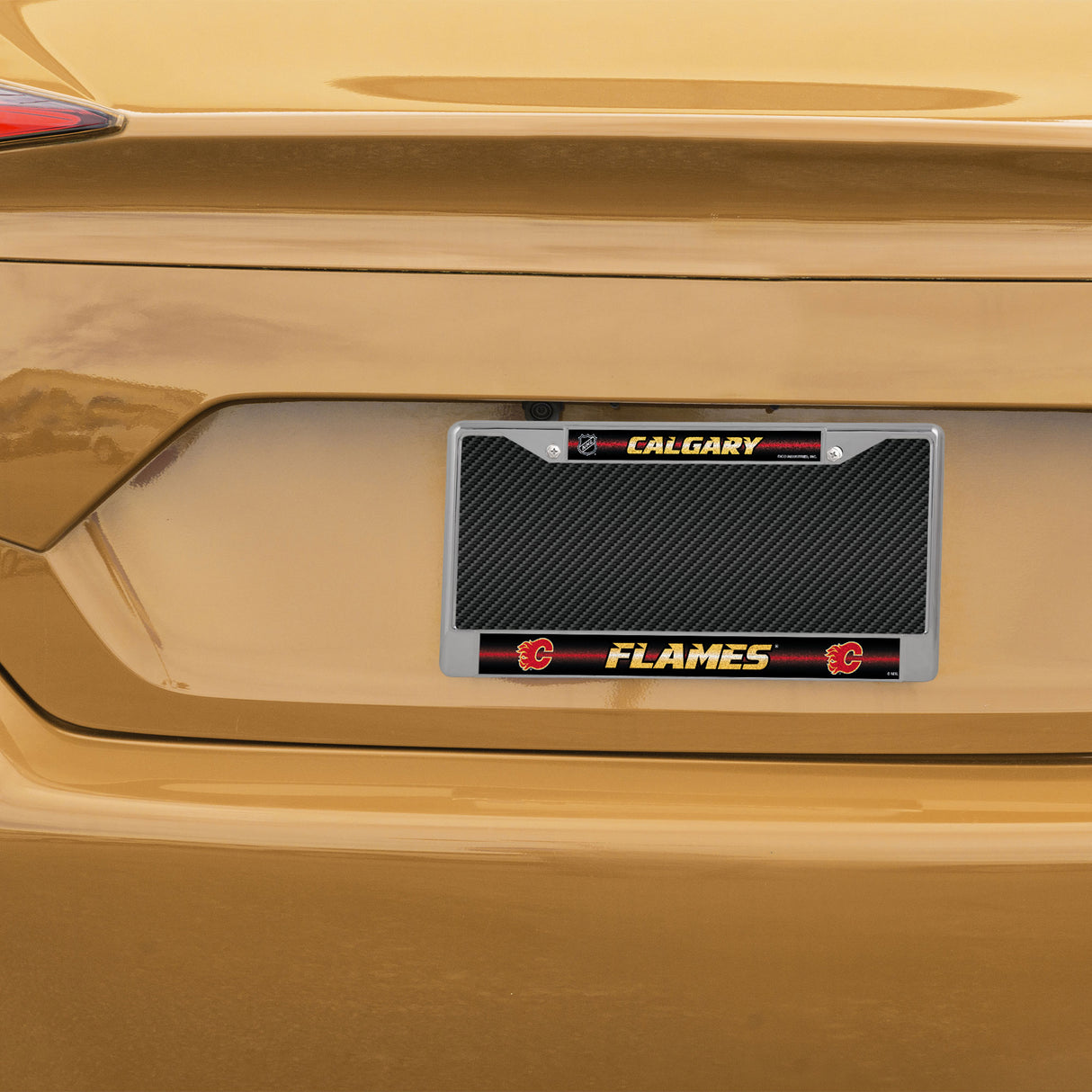 NHL Calgary Flames Chrome Glitter License Plate Frame Fan Gear NHL Calgary Flames