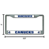 NHL Vancouver Canucks Chrome License Plate Frame Fan Gear NHL Vancouver Canucks