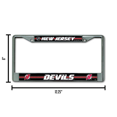 NHL New Jersey Devils Chrome Glitter License Plate Frame Fan Gear NHL New Jersey Devils