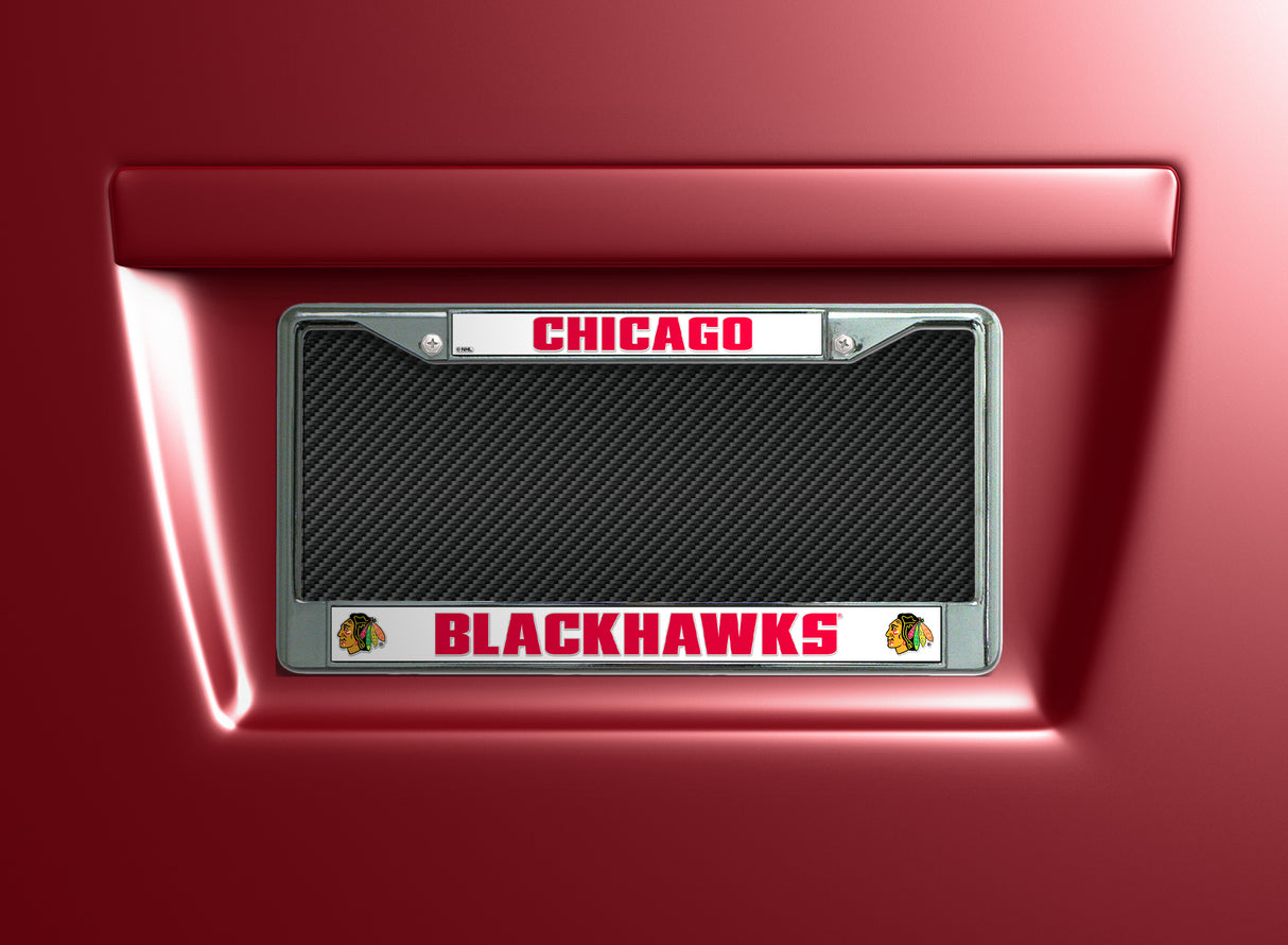 NHL Chicago Blackhawks Chrome License Plate Frame Fan Gear NHL Chicago Blackhawks