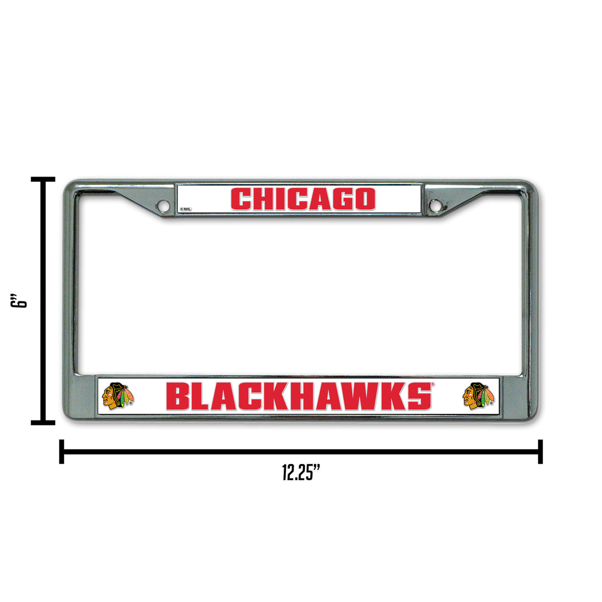 NHL Chicago Blackhawks Chrome License Plate Frame Fan Gear NHL Chicago Blackhawks
