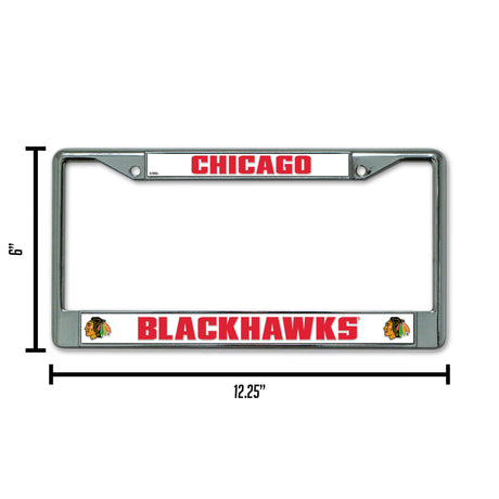 NHL Chicago Blackhawks Chrome License Plate Frame Fan Gear NHL Chicago Blackhawks