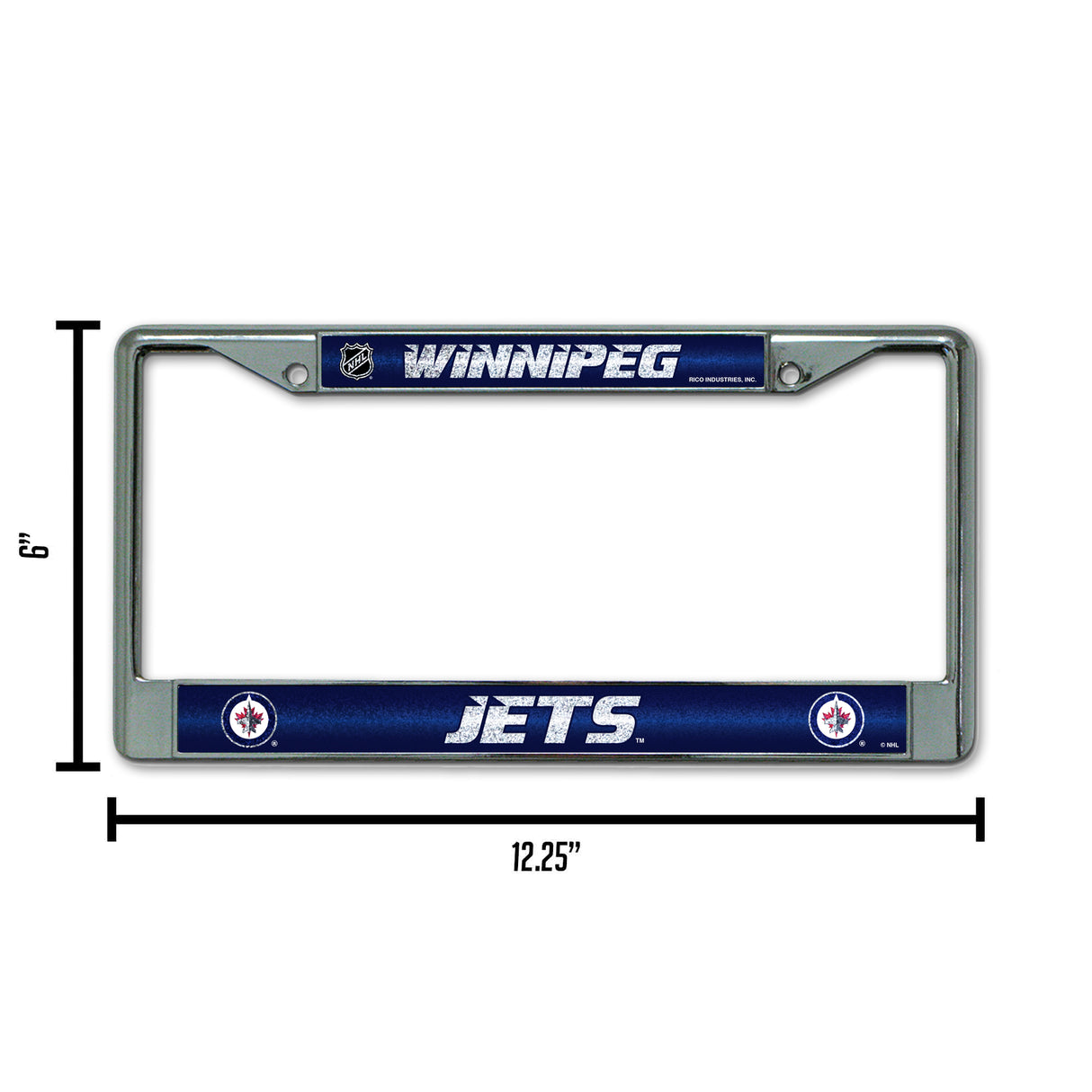 NHL Winnipeg Jets Chrome Glitter License Plate Frame Fan Gear NHL Winnipeg Jets