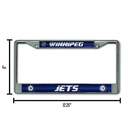 NHL Winnipeg Jets Chrome Glitter License Plate Frame Fan Gear NHL Winnipeg Jets