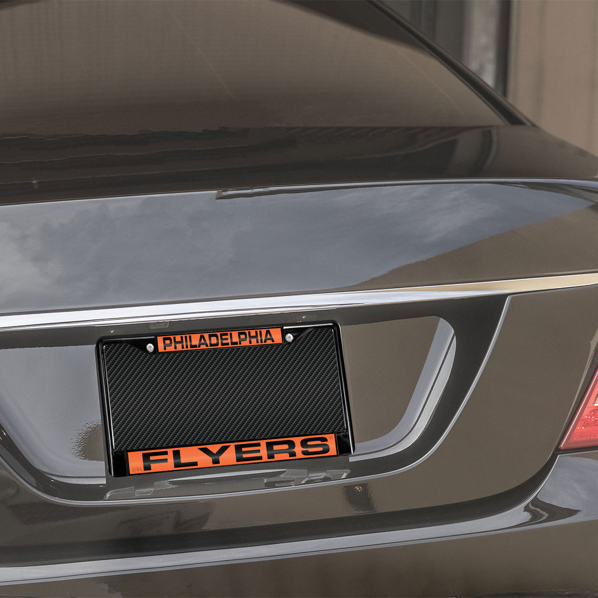 NHL Philadelphia Flyers Black Chrome Laser Cut License Plate Frame Fan Gear NHL Philadelphia Flyers
