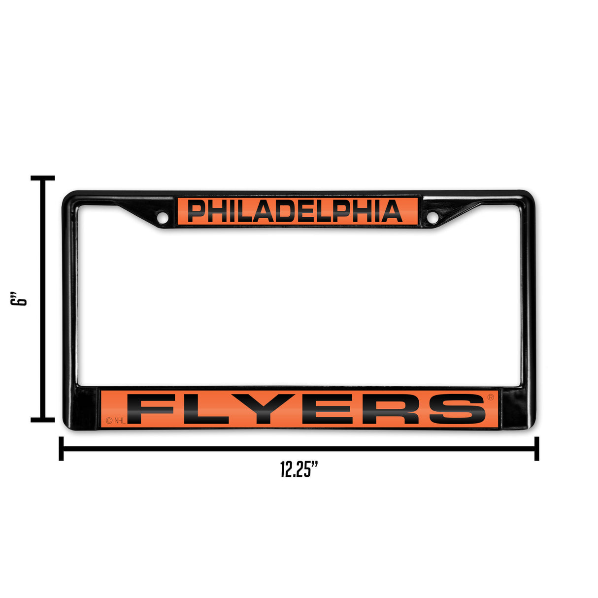 NHL Philadelphia Flyers Black Chrome Laser Cut License Plate Frame Fan Gear NHL Philadelphia Flyers
