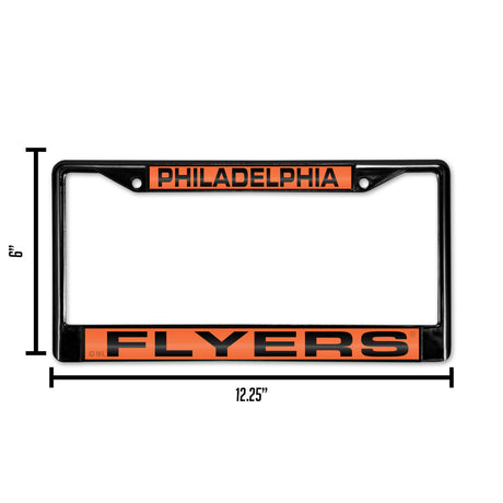 NHL Philadelphia Flyers Black Chrome Laser Cut License Plate Frame Fan Gear NHL Philadelphia Flyers