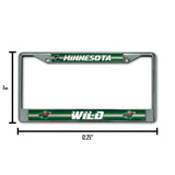 NHL Minnesota Wild Chrome Glitter License Plate Frame Fan Gear NHL Minnesota Wild