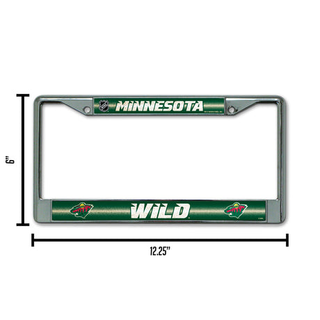 NHL Minnesota Wild Chrome Glitter License Plate Frame Fan Gear NHL Minnesota Wild