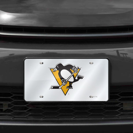 NHL Pittsburgh Penguins Silver Laser Cut Automobile Tag Fan Gear NHL Pittsburgh Penguins
