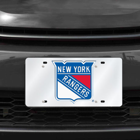 NHL New York Rangers Silver Laser Cut Automobile Tag Fan Gear NHL New York Rangers