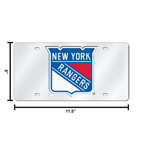 NHL New York Rangers Silver Laser Cut Automobile Tag Fan Gear NHL New York Rangers