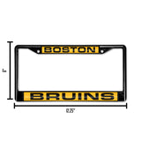 NHL Boston Bruins Black Chrome Laser Cut License Plate Frame Fan Gear NHL Boston Bruins