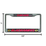 NHL Chicago Blackhawks Chrome Glitter License Plate Frame Fan Gear NHL Chicago Blackhawks