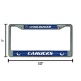 NHL Vancouver Canucks Chrome Glitter License Plate Frame Fan Gear NHL Vancouver Canucks