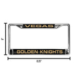 NHL Vegas Golden Knights Laser Cut Chrome License Plate Frame Fan Gear NHL Vegas Golden Knights
