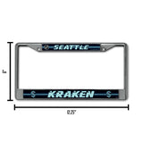 NHL Seattle Kraken Chrome Glitter License Plate Frame Fan Gear NHL Seattle Kraken