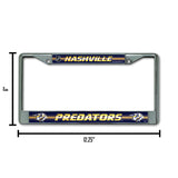 NHL Nashville Predators Chrome Glitter License Plate Frame Fan Gear NHL Nashville Predators
