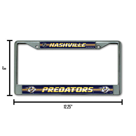 NHL Nashville Predators Chrome Glitter License Plate Frame Fan Gear NHL Nashville Predators