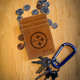 NFL Pittsburgh Steelers Laser Engraved Front Pocket Wallet Fan Gear NFL Pittsburgh Steelers