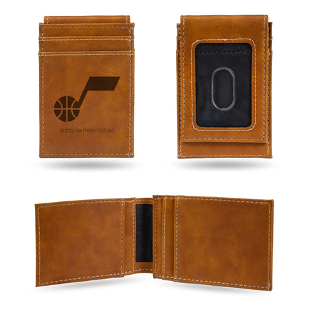 NBA Utah Jazz Laser Engraved Front Pocket Wallet Fan Gear NBA Utah Jazz